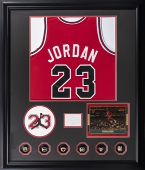 Michael Jordan Signed Cut With "Merry Xmas" Inscription In Framed Display (JSA)